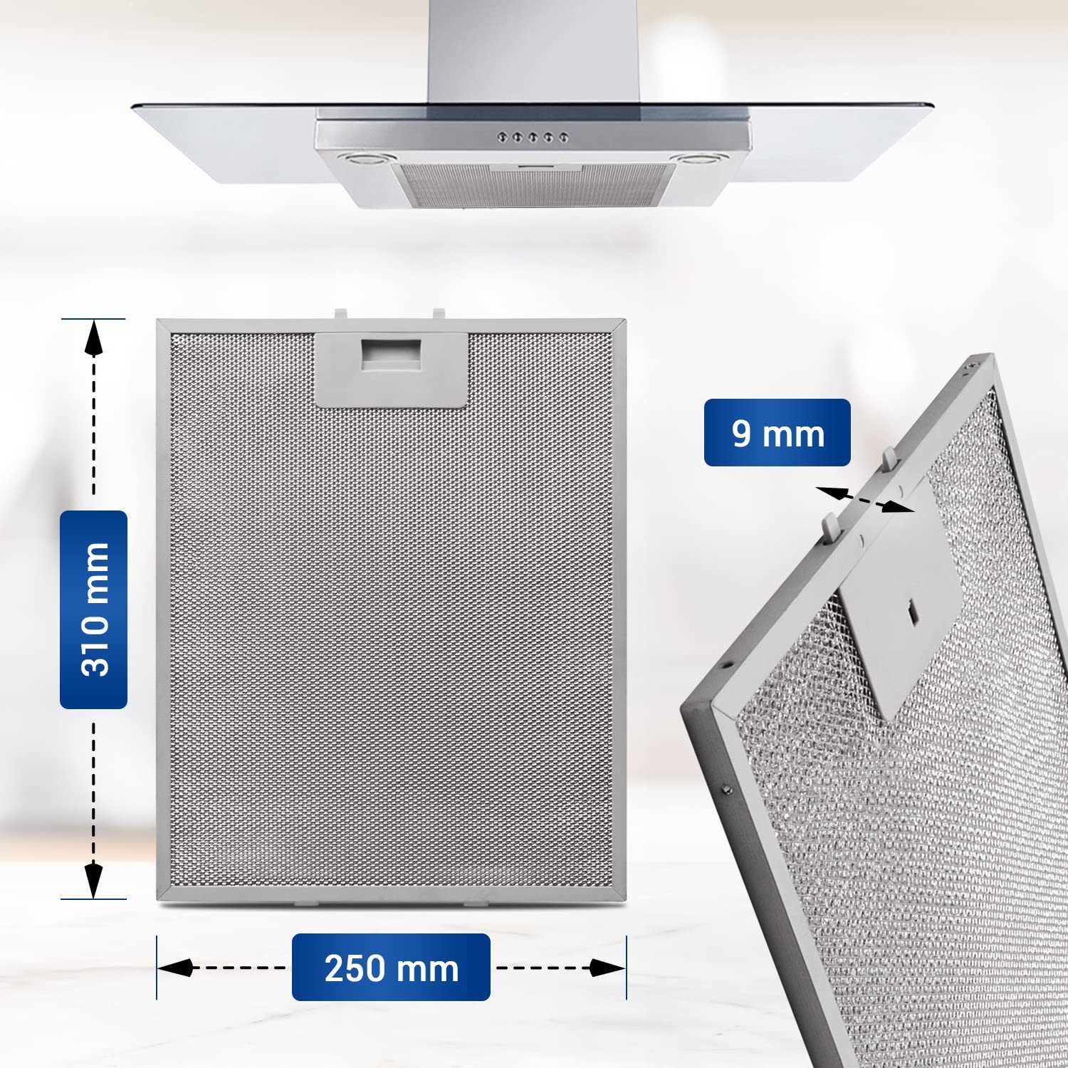 Dunstabzugshaube Filter Metall 310x250mm SET 3x Ersatz fΓΌr Metallfettfilter Bosch 00353110 & Dunstabzug Filter / Metallfilter fΓΌr Dunstabzugshaube Bosch / Filter Abzugshaube Constructa