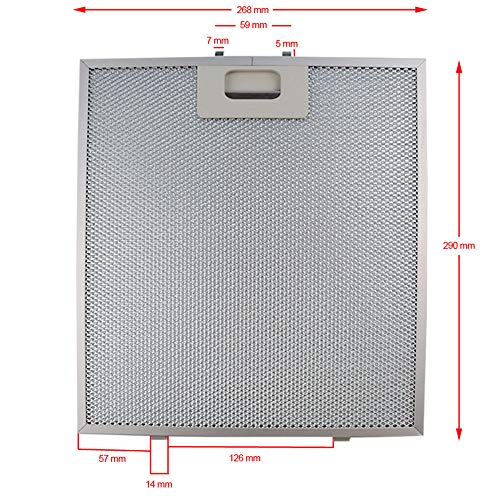 Cooker Hood Mesh Filter (Metal Grease Filter) 290x268 mm Suitable for beko 9194016051