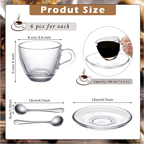 3.4 oz Espresso Cups Small Demitasse Clear Glass Espresso Drinkware Demitasse Cups Espresso