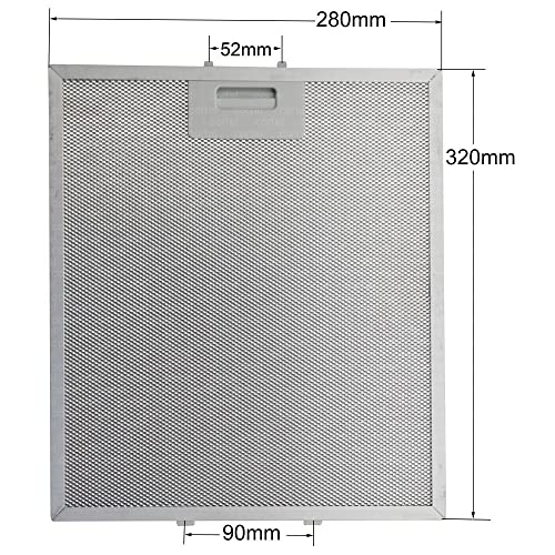 5.99 $ | Küchenteile 00363095 Dunstabzugshaubenfilter 320 x 280 mm Dunstabzugshauben-Fettfilter Küchenabzug Aluminium - 32 cm 28 cm