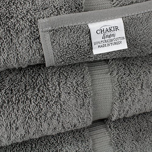 Luxury Hotel & Spa 100% Cotton Premium Turkish Bath Towels, 27" x 54'' (Set of 4, Gray)