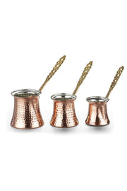 Copper Coffee Pot Set - Set of 3