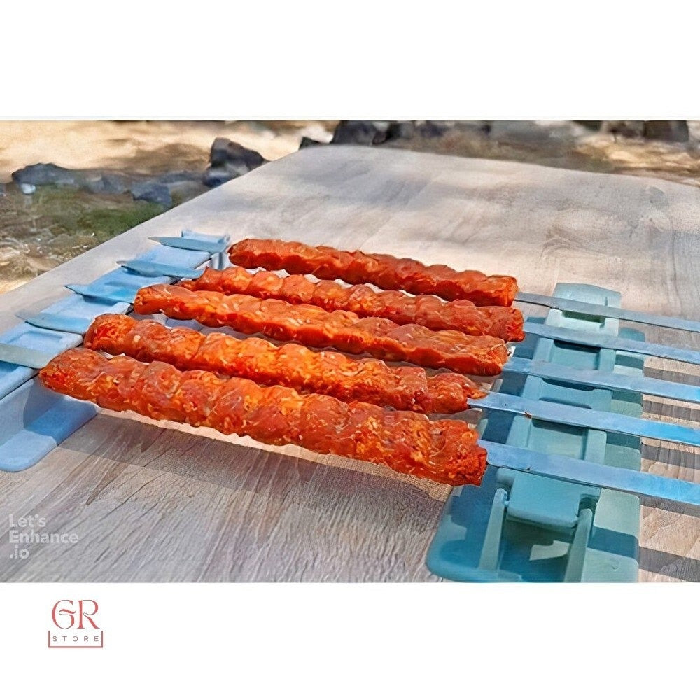 Skewers Kebab Maker Barbecue Stringer Box Machine Beef Meat Vegetables String Grill Kitchen Accessories Outdoor BBQ Gadget Turk