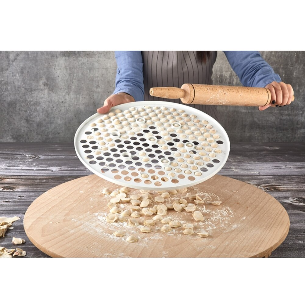 Premium 40cm Ravioli Maker Mold: Quick and Easy Dumpling Maker - 200 Holes Dough Press Kitchen Gadget for Perfect Mantı, Pelmeni and Knödel