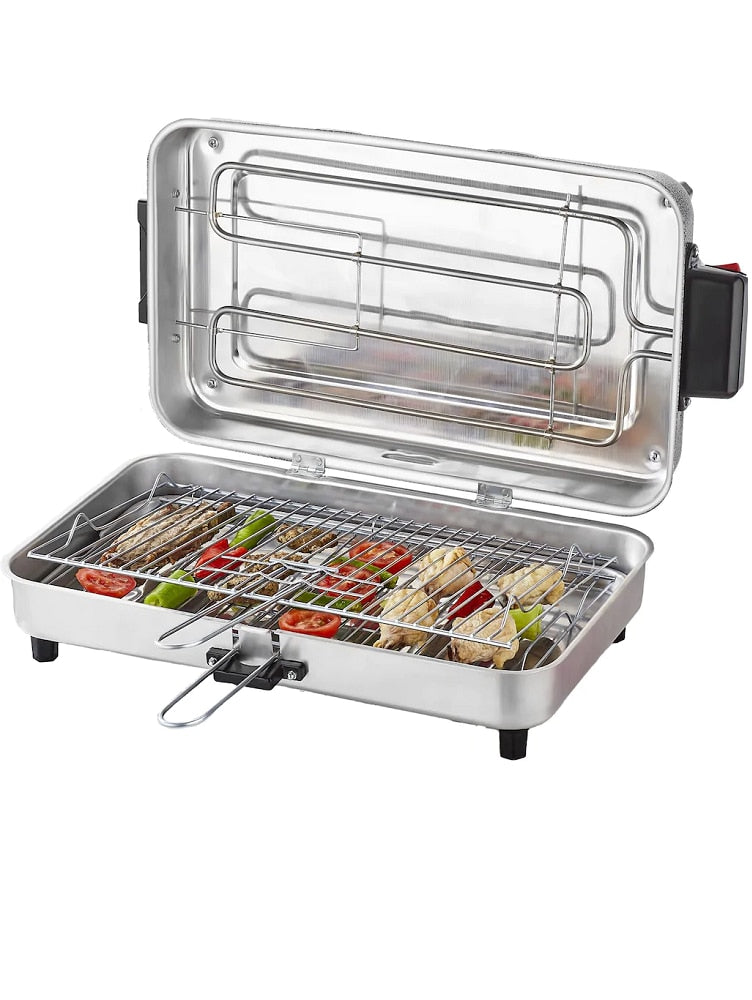 Infrared Electric Grill No Smell No Smoke  4 Size  Aluminium Light Barbeque, Meat chicken easy clean fast  kitchen chefs