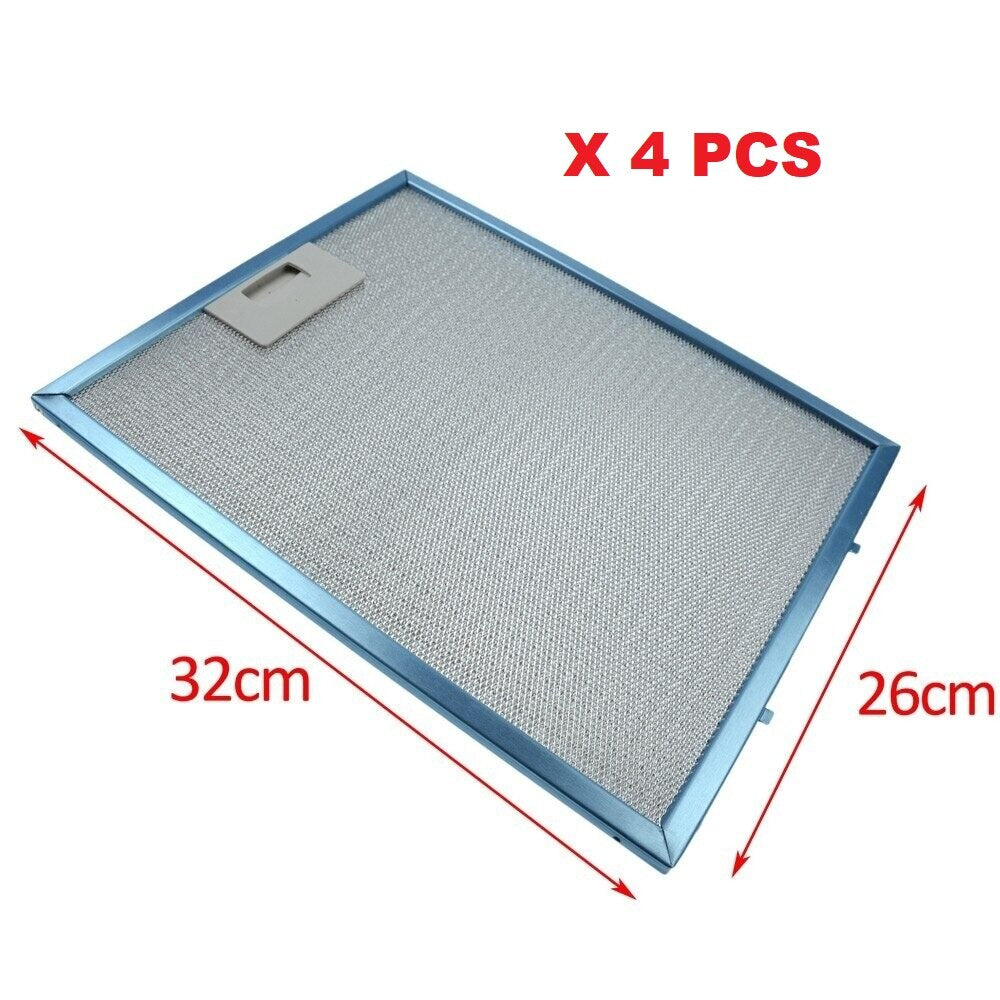 4 PCS Range Hood Filter 260x320 mm Cooker Hood Grease Filter Kitchen Extractor Ventilation Aluminium Aspirator 26 X 32 CM 26x32